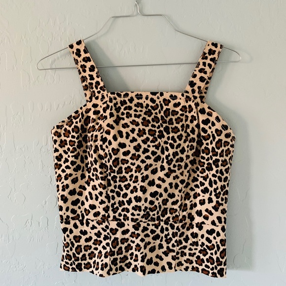Cheetah Print Fitted Cropped Tank Top Thrift Flip - Picture 1 of 2